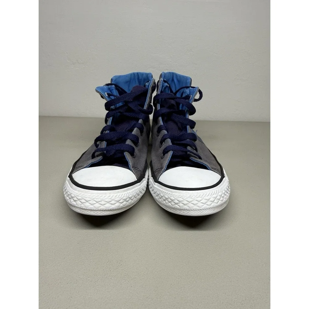 Converse Chuck Taylor Hi Top Double Zip Kids Sz 4 Grey Blue